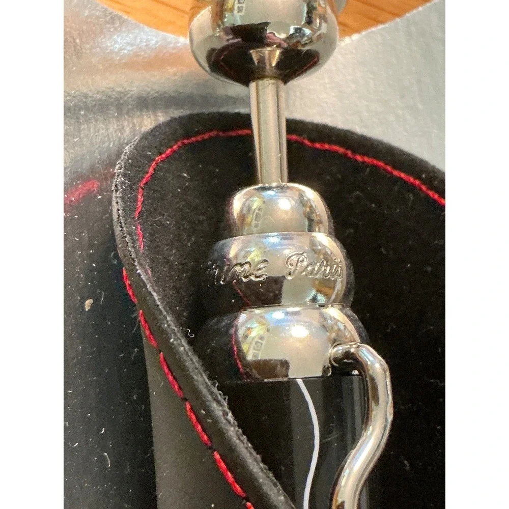 Jean-Pierre Lepine Zig-Zag Mickey Mouse Ballpoint Pen Chrome Leather Sheath
